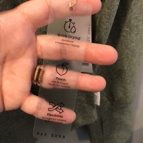 Rae Dunn keyhole longsleeve top size large “MEDITATE” - Picture 6 of 8